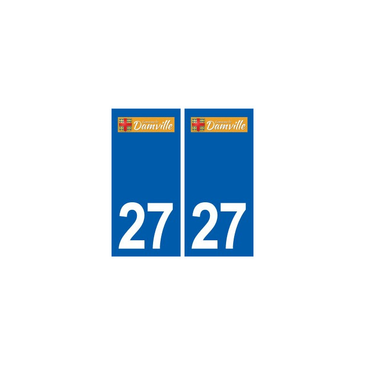 27 Damville logo autocollant plaque stickers ville