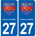 27 Fleury-sur-Andelle blason autocollant plaque stickers ville