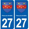 27 Fleury-sur-Andelle blason autocollant plaque stickers ville