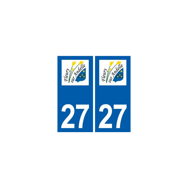 27 Fleury-sur-Andelle logo autocollant plaque stickers ville