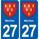 27 Ménilles blason autocollant plaque stickers ville