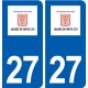 27 Ménilles logo autocollant plaque stickers ville