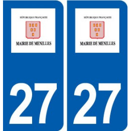 27 Ménilles logo autocollant plaque stickers ville