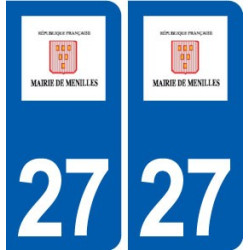 27 Ménilles logo autocollant plaque stickers ville