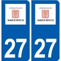 27 Ménilles logo autocollant plaque stickers ville
