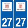 27 Ménilles logo autocollant plaque stickers ville