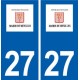 27 Ménilles logo autocollant plaque stickers ville
