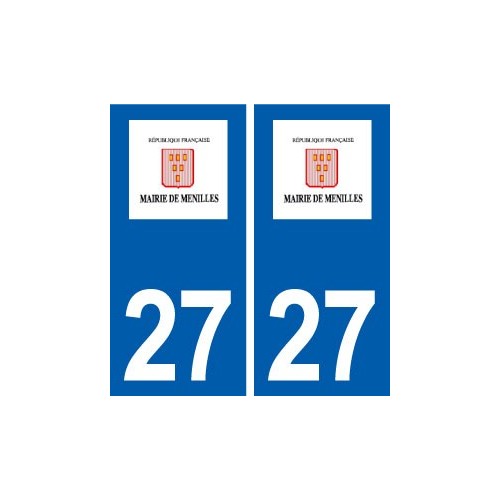 27 Ménilles logo autocollant plaque stickers ville