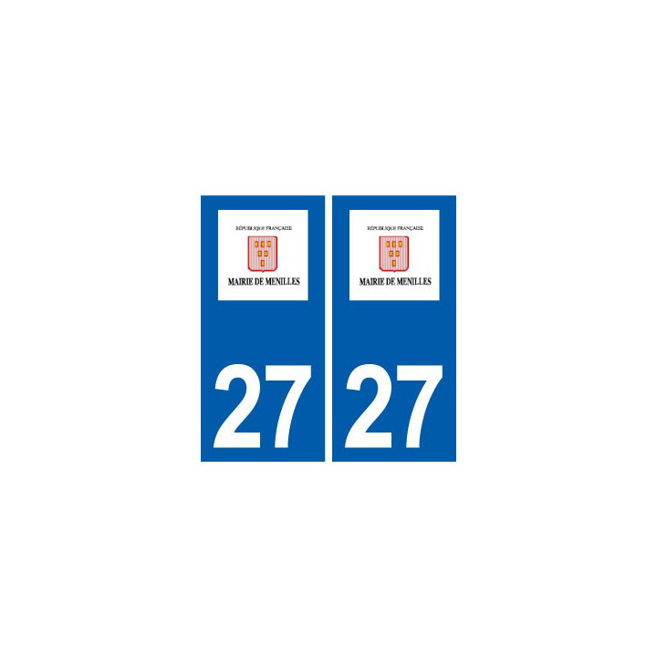 27 Ménilles logo autocollant plaque stickers ville