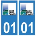 01 Saint-Genis-Pouilly ville autocollant plaque