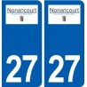 27 Nonancourt logo autocollant plaque stickers ville