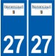 27 Nonancourt logo autocollant plaque stickers ville