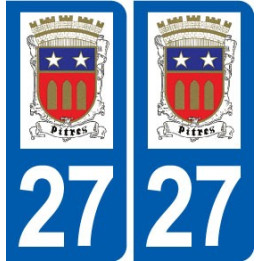 27 Pîtres logo autocollant plaque stickers ville