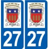 27 Pîtres logo autocollant plaque stickers ville