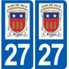 27 Pîtres logo autocollant plaque stickers ville