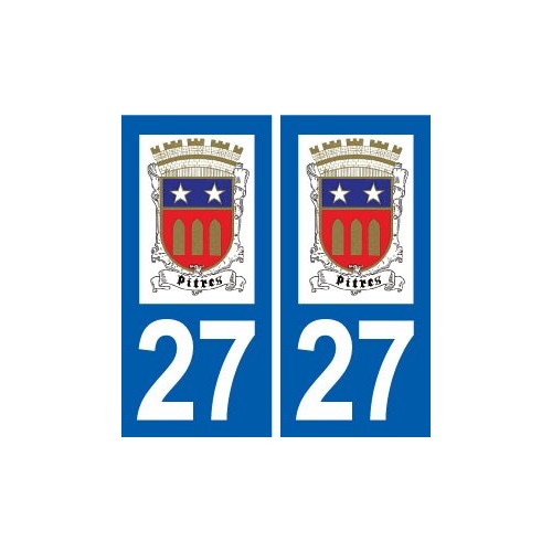 27 Pîtres logo autocollant plaque stickers ville