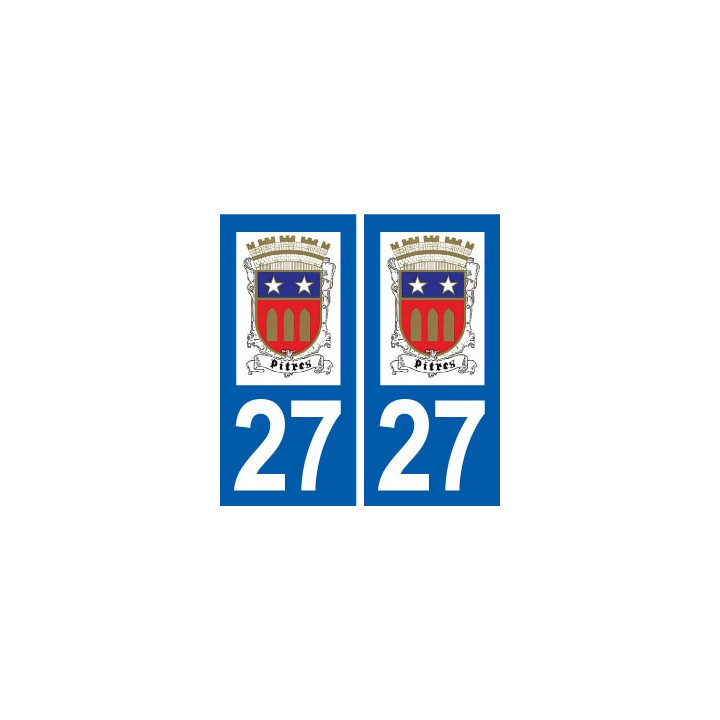 27 Pîtres logo autocollant plaque stickers ville
