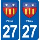 27 Pîtres blason autocollant plaque stickers ville