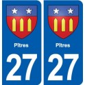 27 Pîtres blason autocollant plaque stickers ville