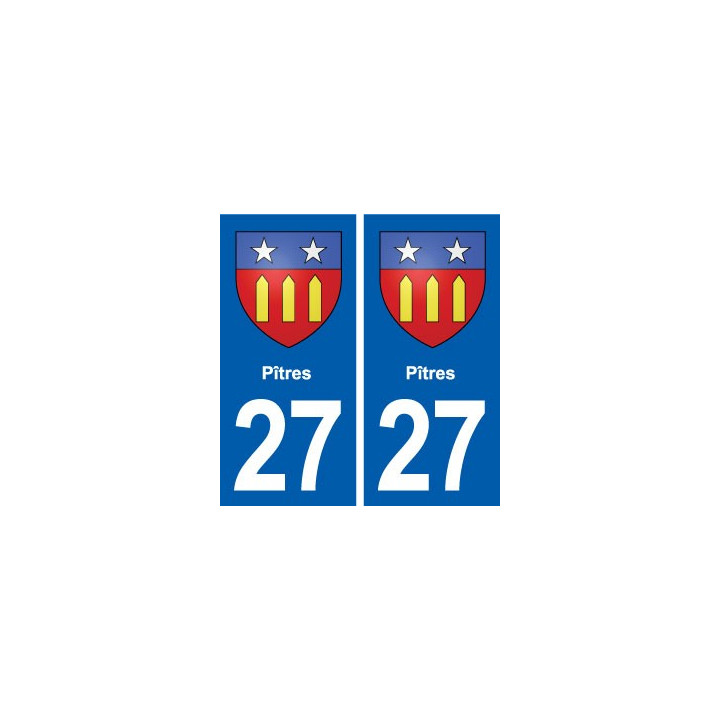 27 Pîtres blason autocollant plaque stickers ville