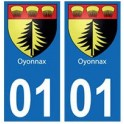 01 la ciudad de Oyonnax placa etiqueta