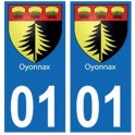 01 the city of Oyonnax sticker plate