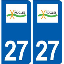 27 Rugles logo autocollant plaque stickers ville