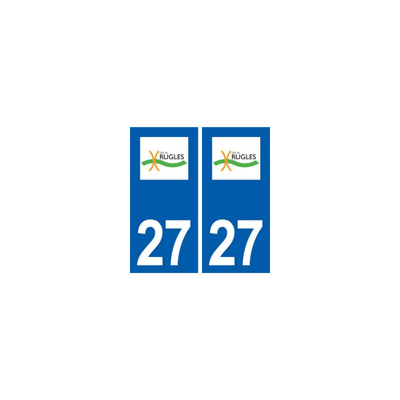 27 Rugles logo autocollant plaque stickers ville