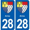 28 Arrou blason autocollant plaque stickers ville