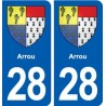 28 Arrou blason autocollant plaque stickers ville
