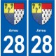 28 Arrou blason autocollant plaque stickers ville