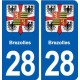 28 Brezolles blason autocollant plaque stickers ville