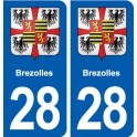 28 Brezolles blason autocollant plaque stickers ville