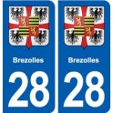28 Brezolles blason autocollant plaque stickers ville