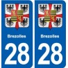 28 Brezolles blason autocollant plaque stickers ville