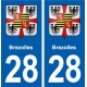 28 Brezolles blason autocollant plaque stickers ville