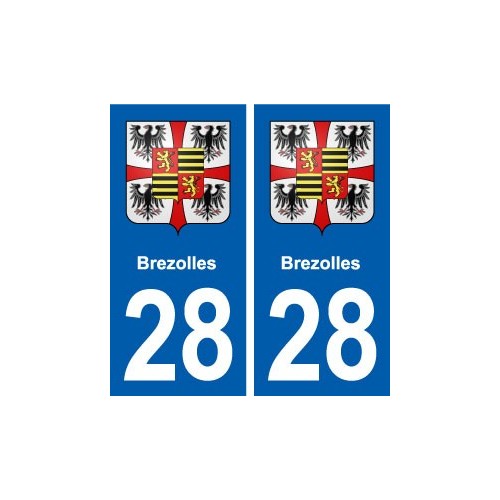 28 Brezolles blason autocollant plaque stickers ville