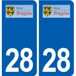 28 Brezolles logo autocollant plaque stickers ville