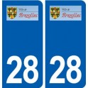 28 Brezolles logo autocollant plaque stickers ville