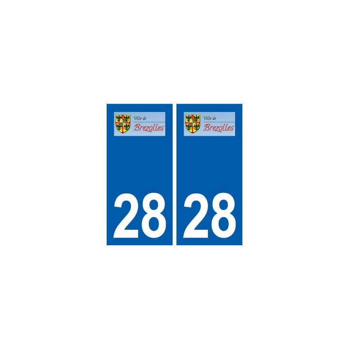 28 Brezolles logo autocollant plaque stickers ville