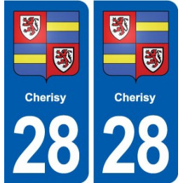 28 Cherisy blason autocollant plaque stickers ville