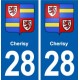 28 Cherisy blason autocollant plaque stickers ville