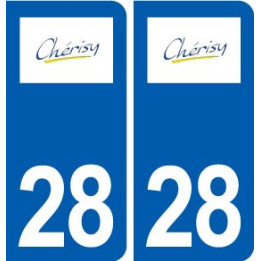 28 Cherisy logo autocollant plaque stickers ville