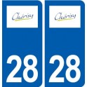 28 Cherisy logo autocollant plaque stickers ville