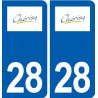 28 Cherisy logo autocollant plaque stickers ville