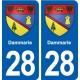 28 Dammarie blason autocollant plaque stickers ville