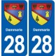 28 Dammarie blason autocollant plaque stickers ville