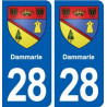 28 Dammarie blason autocollant plaque stickers ville