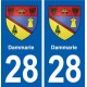 28 Dammarie blason autocollant plaque stickers ville