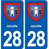 28 Janville blason autocollant plaque stickers ville